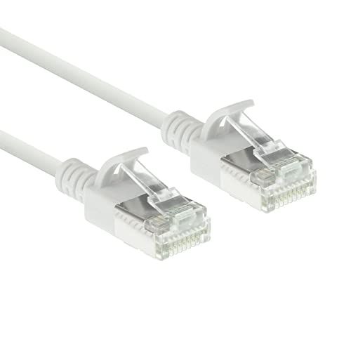 ACT Witte 0,5 meter LSZH U/FTP CAT6A datacenter slimline patchkabel snagless met RJ45 connectoren