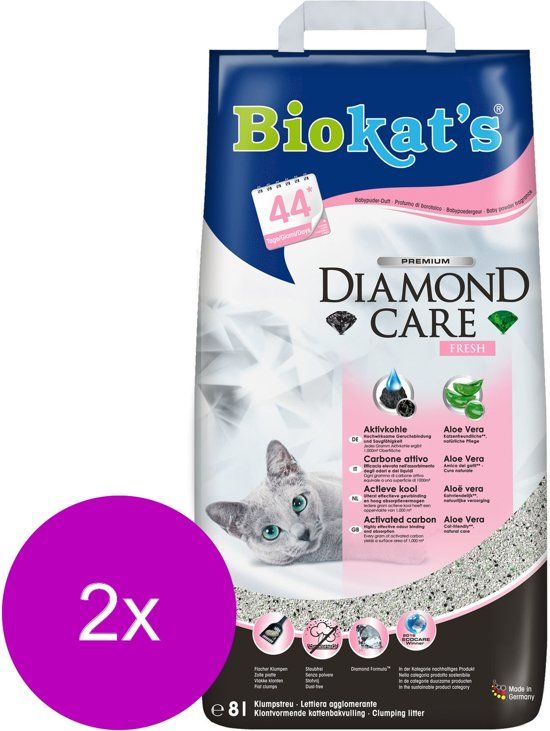 Biokat's Diamond Care Fresh - Kattenbakvulling - 2 x 8 l