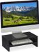 Relaxdays beeldscherm verhoger - met vak - 14 x 40 x 23,5 cm - bureau - zwart