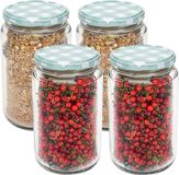 Hega Hogar Weckpot/voorraadpot Classico - 4x - 750 ml - kunststof - groen