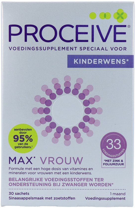 Proceive Kinderwens Vrouw MAX - Fertility Support - 30 Sachets