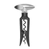 OGGI Wijnflesopener, zelftrekkende kurkentrekker, zelfcentrerende kurkentrekker, anti-aanbaklaag, kurkentrekker, moeiteloos wijnstopper, zwart, 21,6 cm