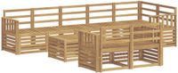 vidaXL - Buiten - bank - set - 9 - st - Wit - Massief - Acacia - Hout