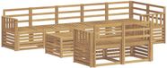 vidaXL - Buiten - bank - set - 9 - st - Wit - Massief - Acacia - Hout