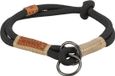 Trixie Halsband Hond Trixie - Half-Slip Zwart/Zand - Rond Gewoven Touw 40x0.8 cm