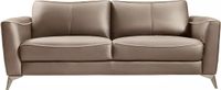 Vente-unique Driezitsbank BATUCO - Leer - Bruin met beige paspel