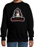 Bellatio Decorations Bol Dieren kersttrui britse bulldog zwart kinderen - Foute honden kerstsweater jongen/ meisjes - Kerst outfit dieren liefhebber 122/128