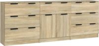 vidaXL 3-delig dressoir Sonoma eiken hout