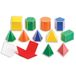 edxeducation 2D3D Geometrische vaste stoffen | Set van 24 | 12 vormen, 12 vouwnetten en activiteitengids | Manipulatieve wiskunde in de klas en geometrie voor kinderen