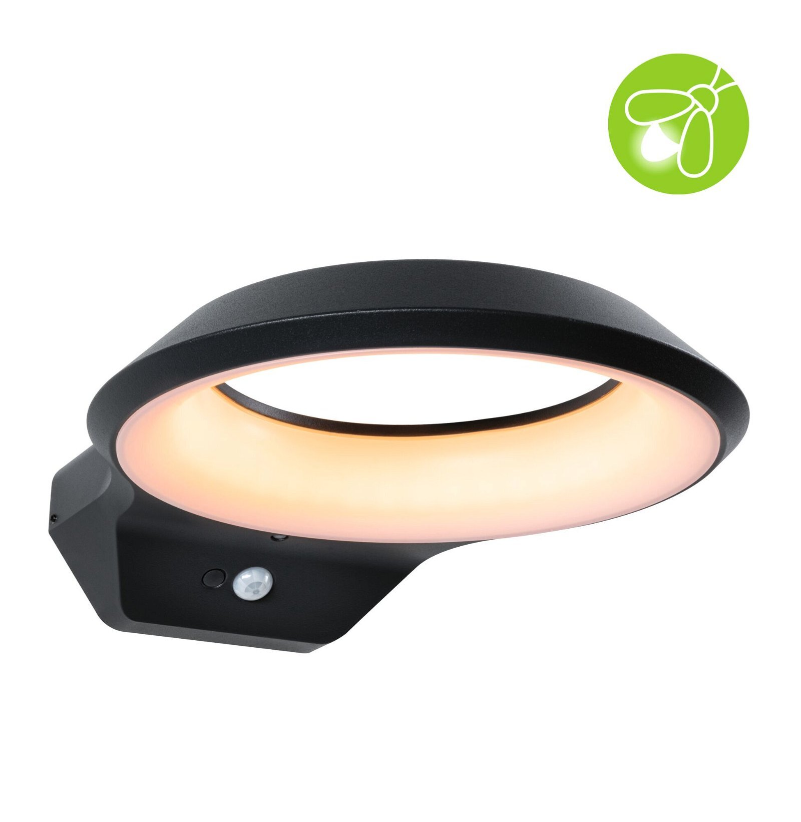 Paulmann LED-wandarmatuur voor buiten Anela Bewegingsmelder insectvriendelijk IP44 245x309mm 2200K 12W 700lm 230V Antraciet Aluminium