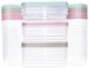 Sans marque Lot de 36 boîtes à lunch en plastique - Sans BPA - Vert, Rose, Beige