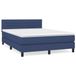 vidaXL Boxspring met Matras Stof Blauw 160x200 cm