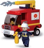 Sluban Brandweer Tankautospuit bouwspeelgoed kinderen vanaf 6 jaar – Constructiespeelgoed modelbouw – bouwdoos met 75 bouwstenen en 1 minifiguur – M38-B0622C