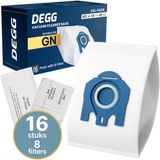 DEGG® - Stofzuigerzakken Geschikt voor MIELE GN - 16 Zakken + 8 Filter (motor & uitblaas) - Geschikt voor MIELE Complete C3, C2, Classic C1, S8, S5, S2 - XXL-PACK