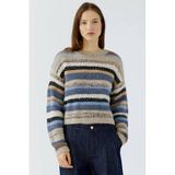OUI gebreide gestreepte trui met wol - beige