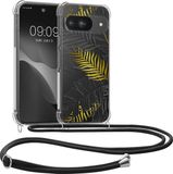 kwmobile telefoonhoesje geschikt voor Google Pixel 9 / Pixel 9 Pro - Hoesje met telefoonkoord - Back cover voor smartphone - Case in geel / grijs / transparant