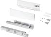 Emuca Protone buitenste lade 30kg , Geleiders met totaal openings- en dempingssysteem, hoogte 93mm, diepte 300mm, Staal, Wit gelakt