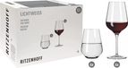 Ritzenhoff set rode wijn- en waterglazen, serie Lichtwit, 12 stuks, 400 ml, transparant glas, vaatwasserbestendig, Made in Germany