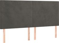 vidaXL Hoofdbord - Donkergrijs - 180x5x118/128 cm - Fluweel