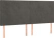 vidaXL Hoofdbord - Gris foncé - 180x5x118/128 cm - Velours