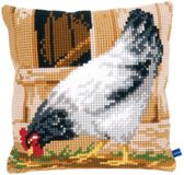Vervaco kruissteekkussen kip, katoen, meerkleurig, 40 x 40 x 0,3 cm