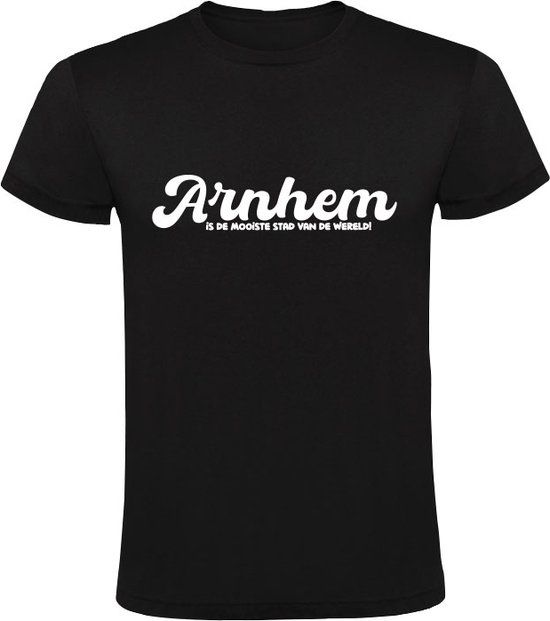 Arnhem is de mooiste stad van de wereld! Heren T-shirt - Zwart - S