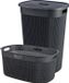 Curver Filo Wasmand met deksel 55L + Wasmand 45L - Antraciet