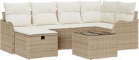 vidaXL Tuinbank Set 7-delig Beige en Crème
