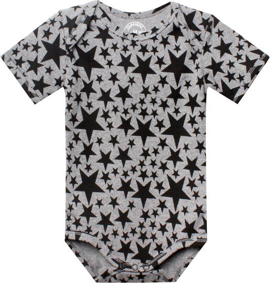 Claesen's Romper Stars - Star Print - Baby - Black/Grey - Short Sleeve
