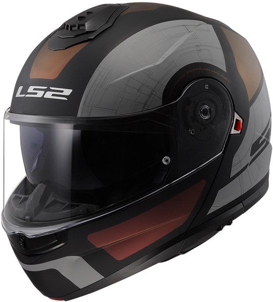 LS2 FF908 Strobe II Orion Mat Zwart Paars Blauw 06 Systeemhelm - Maat XS