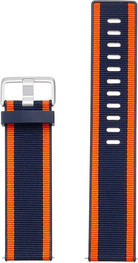 Fitbit Woven band voor Fitbit Versa / Versa 2 / Versa Lite - Maat L - Navy / Orange