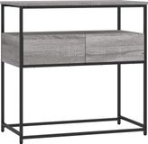 vidaXL Wandtafel 75x40x75 cm bewerkt hout grijs sonoma eikenkleurig