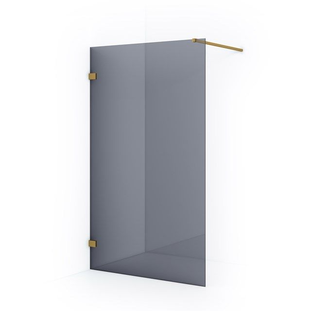Maxaro Inloopdouche Diamond 120cm 8mm Rookglas Goud