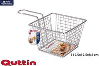 Quttin San Ignacio Frietmand - 12,5 cm x 12,5 cm x 8,5 cm - Chroom - Grijs - Vierkant
