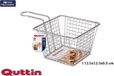 Quttin San Ignacio Frietmand - 12,5 cm x 12,5 cm x 8,5 cm - Chroom - Grijs - Vierkant