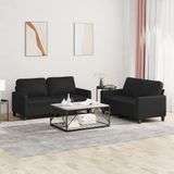 Maison Exclusive ensemble de canapé 2 pièces avec coussins, noir, similicuir