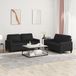 Maison Exclusive ensemble de canapé 2 pièces avec coussins, noir, similicuir