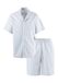 s.Oliver Pyjama kort duifblauw / wit