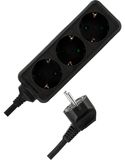 REV 00120811 stekkerdoos, 3-voudig, 5 m, 3500 W, zwart