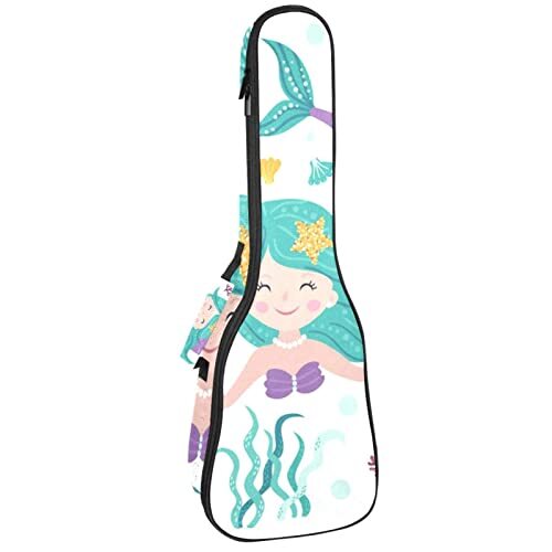 Mersov Tenor Ukulele Gigbag Waterdichte Ukelele Case Gewatteerde Rugzak, Geweldig voor Sopraan Concert (21/23/24") Leuke Zeemeermin