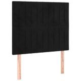 VidaXL Hoofdeind & Voeteind Zwart 144x5x118/128 cm Polyester/Hout