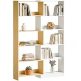 Homcom Boekenkast - Spaanplaat - Eiken en Wit