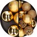 Decoris Kerstballen - kunststof - 22x stuks - goud - 6 en 8 cm