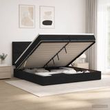 vidaXL Ottoman bed met matras met hoofdeinde Zwart 200 x 200 cm Stof