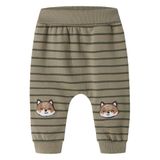 NAME IT BABY gestreepte baby joggingbroek - groen