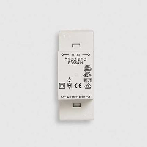 Friedland E3554N Deurbeltransformator - 8V/AC - 2A - Grijs