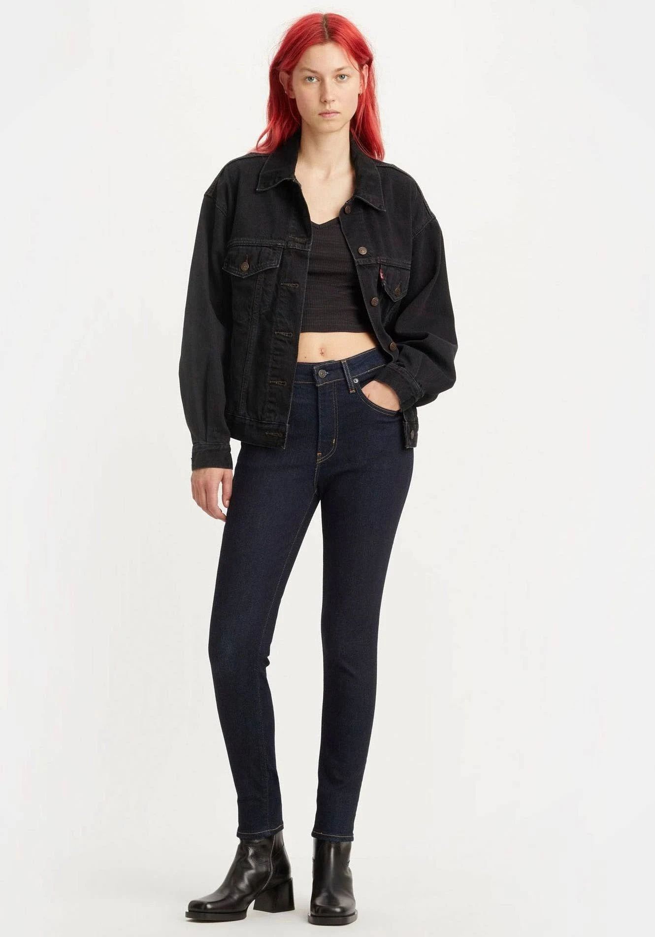 Levi's 721 High Waist Skinny Jeans - Dark Blue Denim