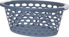 Merkloos panier à linge en plastique bleu 25 litres - portable - avec poignées - ovale