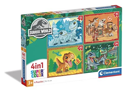 Clementoni - 4In1 Puzzle Jurassic World, Kinderpuzzels, 3-5 jaar, 21521