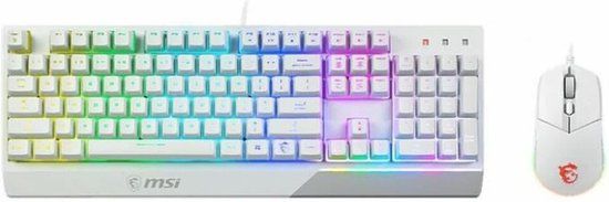 MSI Vigor GK30 AZERTY White French Black Gaming Keyboard and Mouse Combo